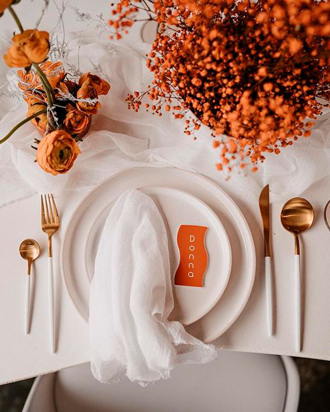 fall wedding color table setting