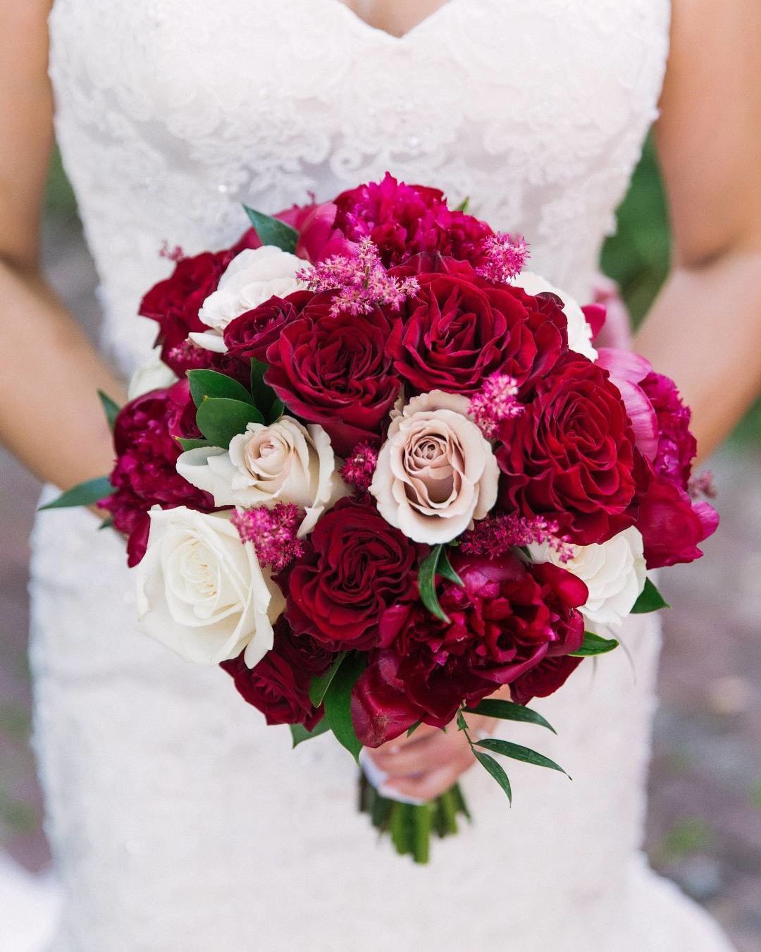 fall wedding colors dark red copper gray bouquet