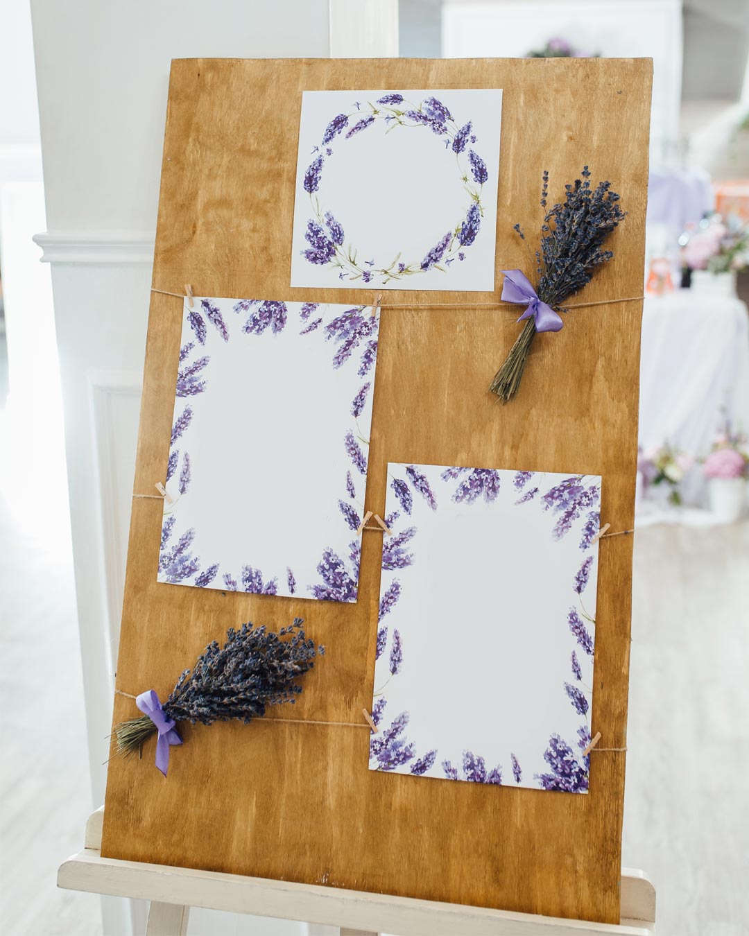 lavender wedding colors flower arrangements setting chart