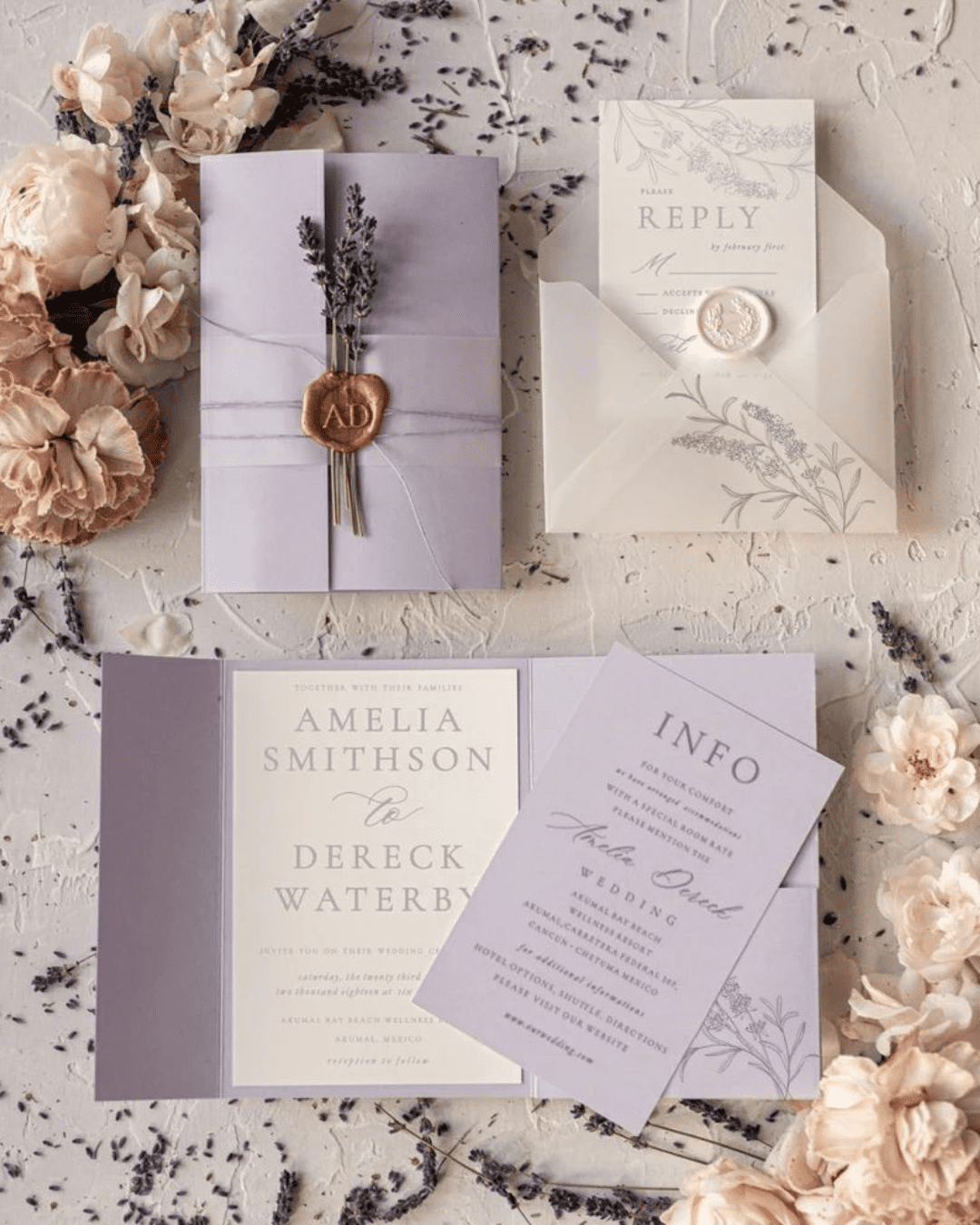 lavender wedding colors wedding invitations ideas