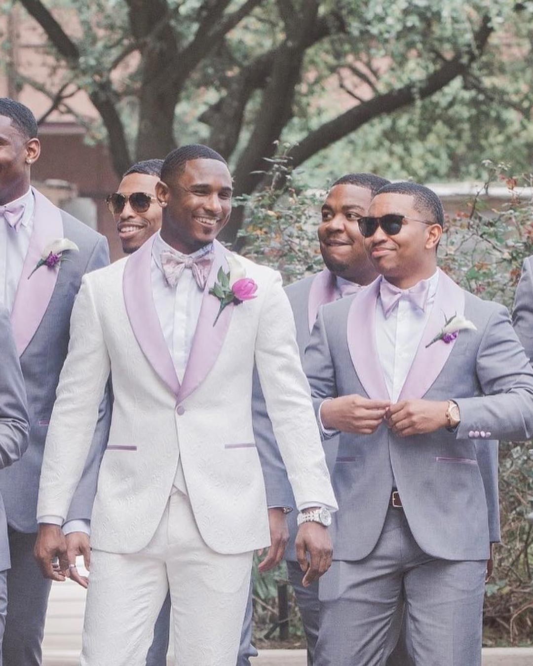 lilac wedding colors groom attire