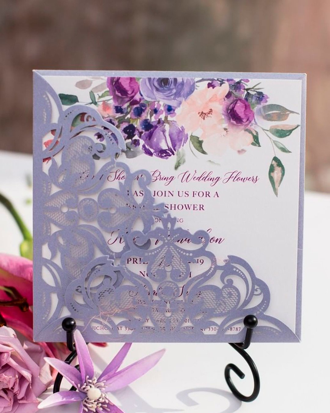 lilac wedding colors invitations