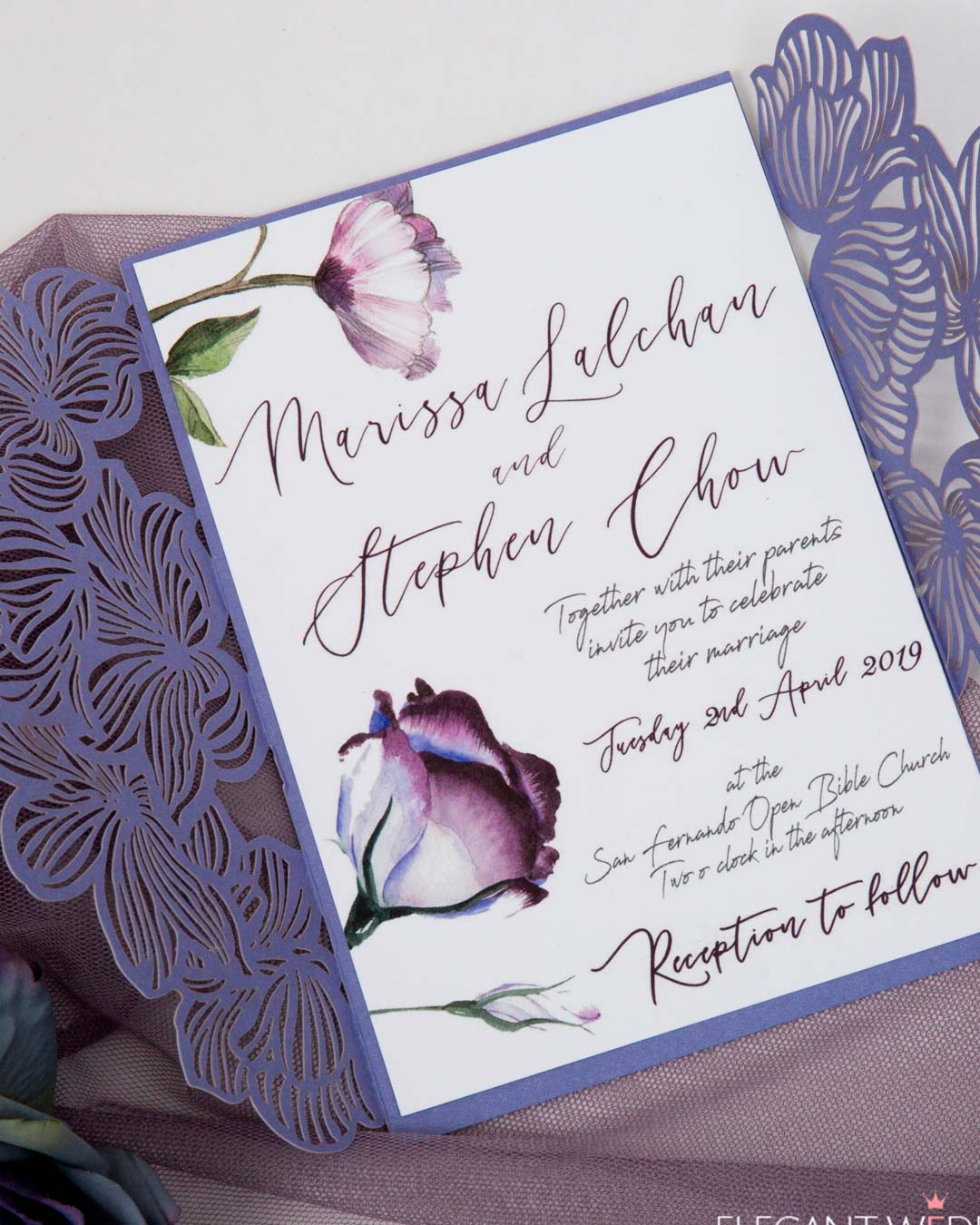 lilac wedding colors invitations stationery