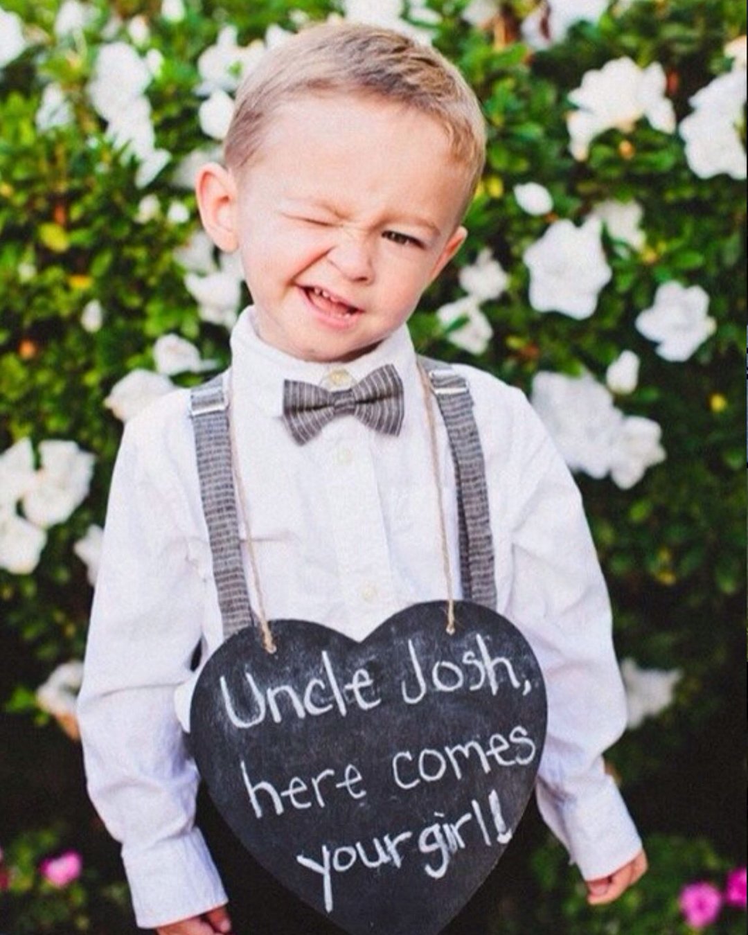 must have wedding photos adorable ring bearer with sign hello studios