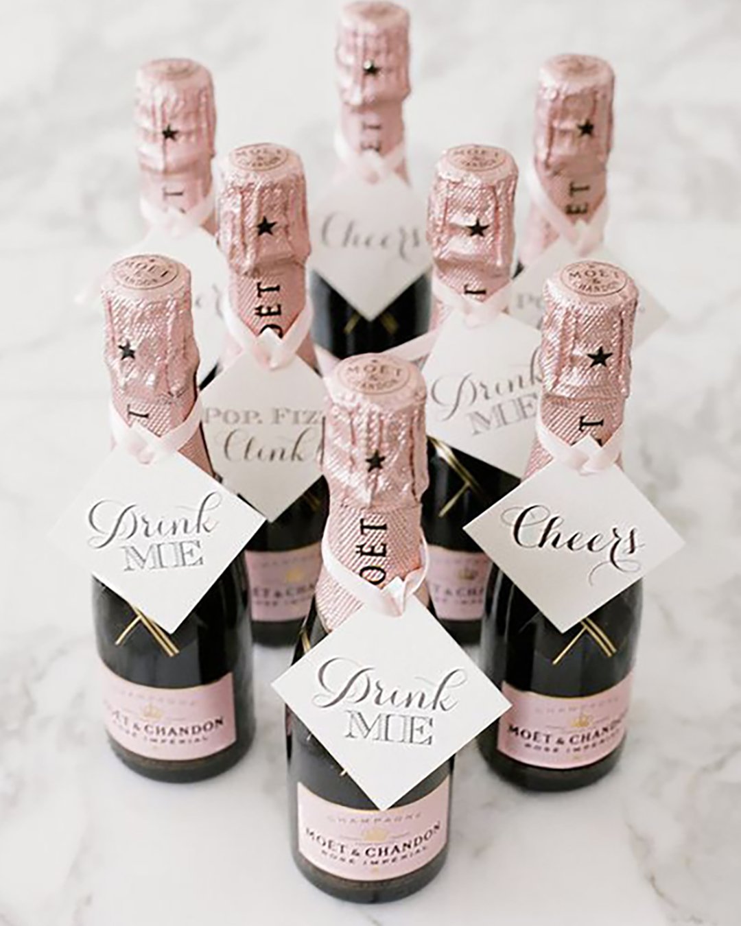 must have wedding photos wedding favors for bridesmaids small cmanpagne bottles leslee mitchell 2