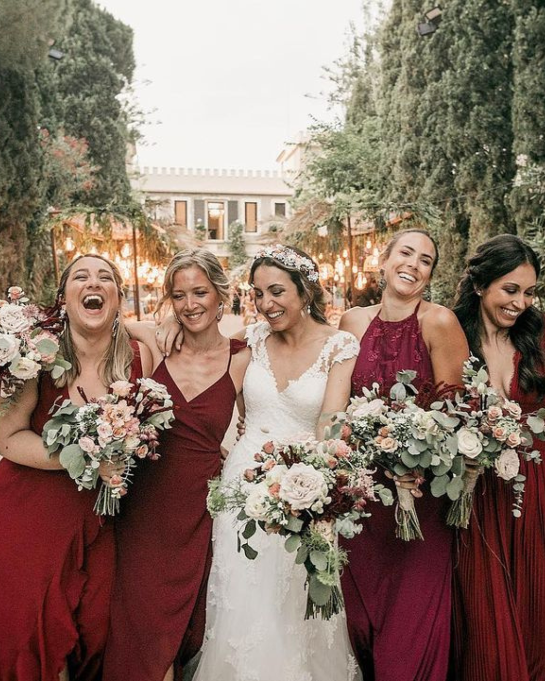 red and white wedding colors bridesmaid dresses ideas of all shades