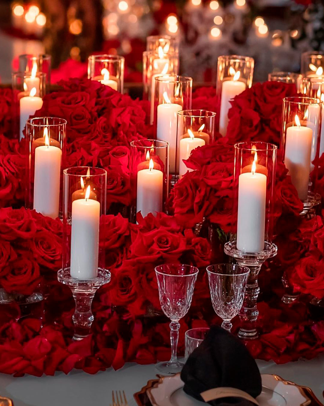 red white wedding colors candles