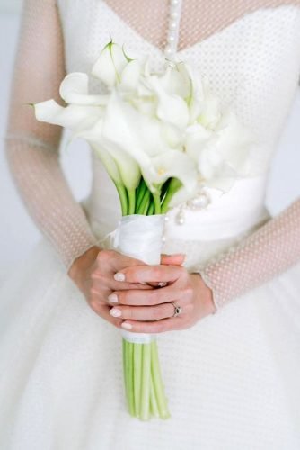 single stem wedding bouquets white calla lily