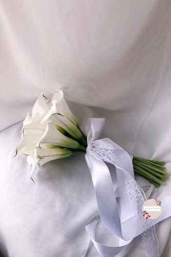 single stem wedding bouquets white calla lily