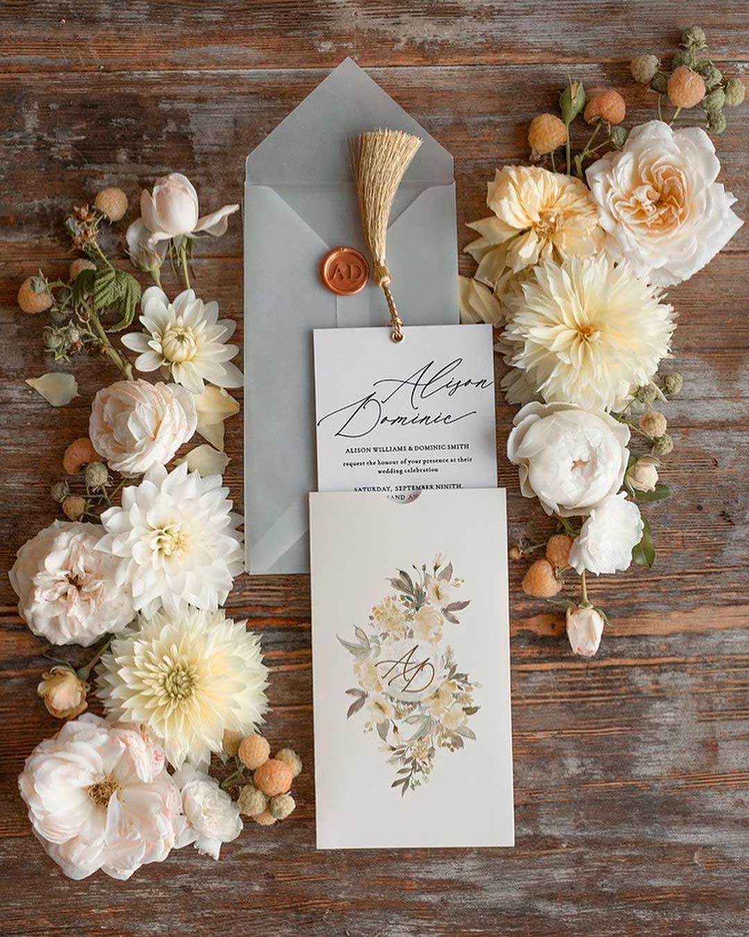 unique wedding colors invitation stationery