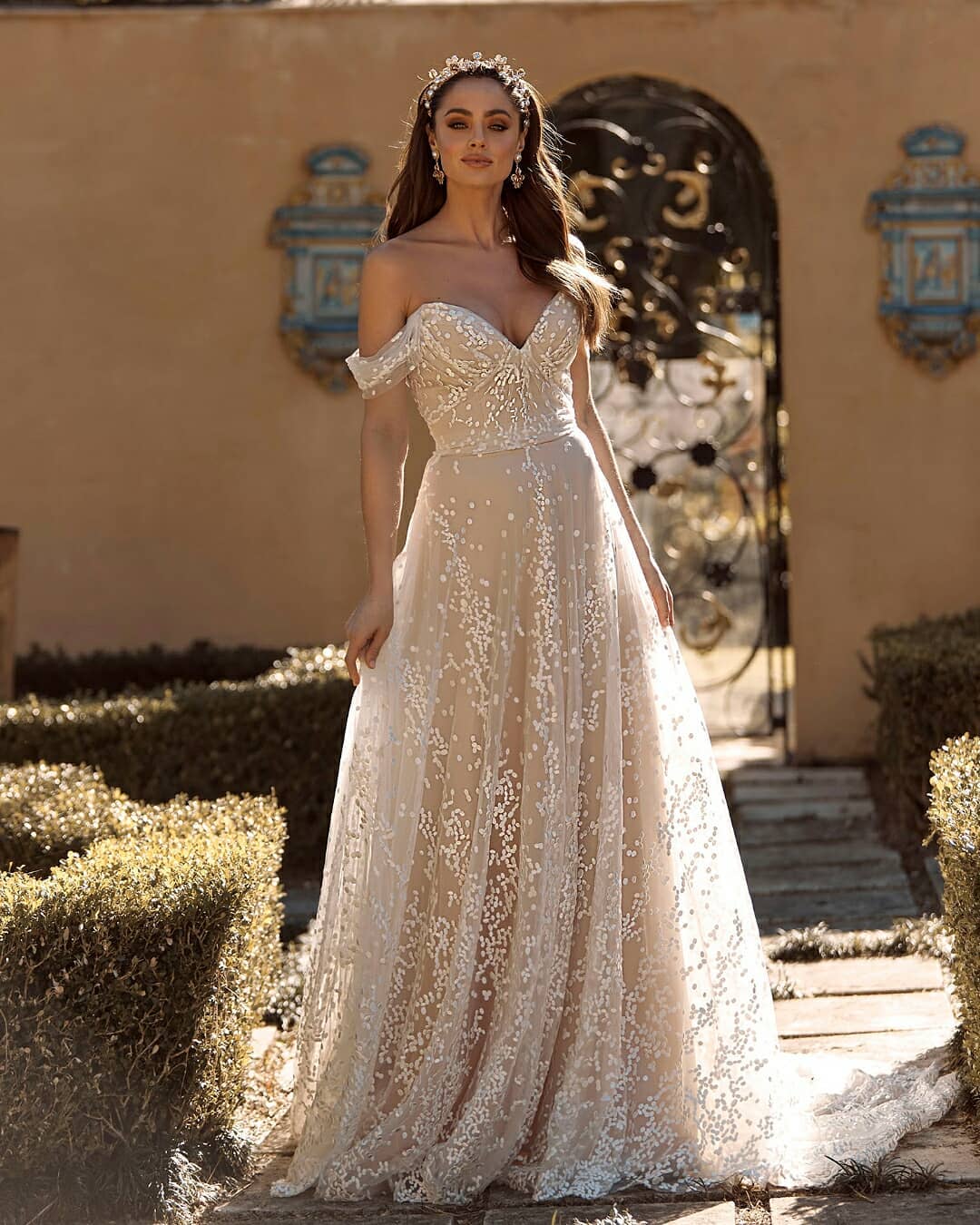bride dressing for wedding