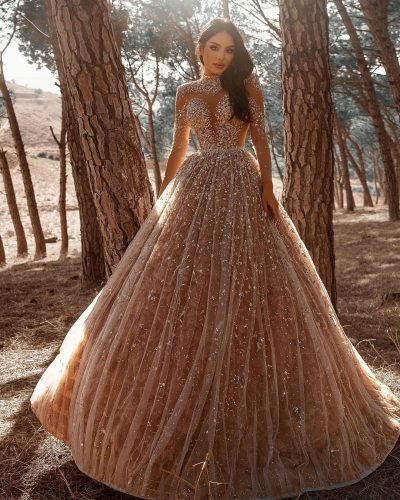gold wedding ball gown