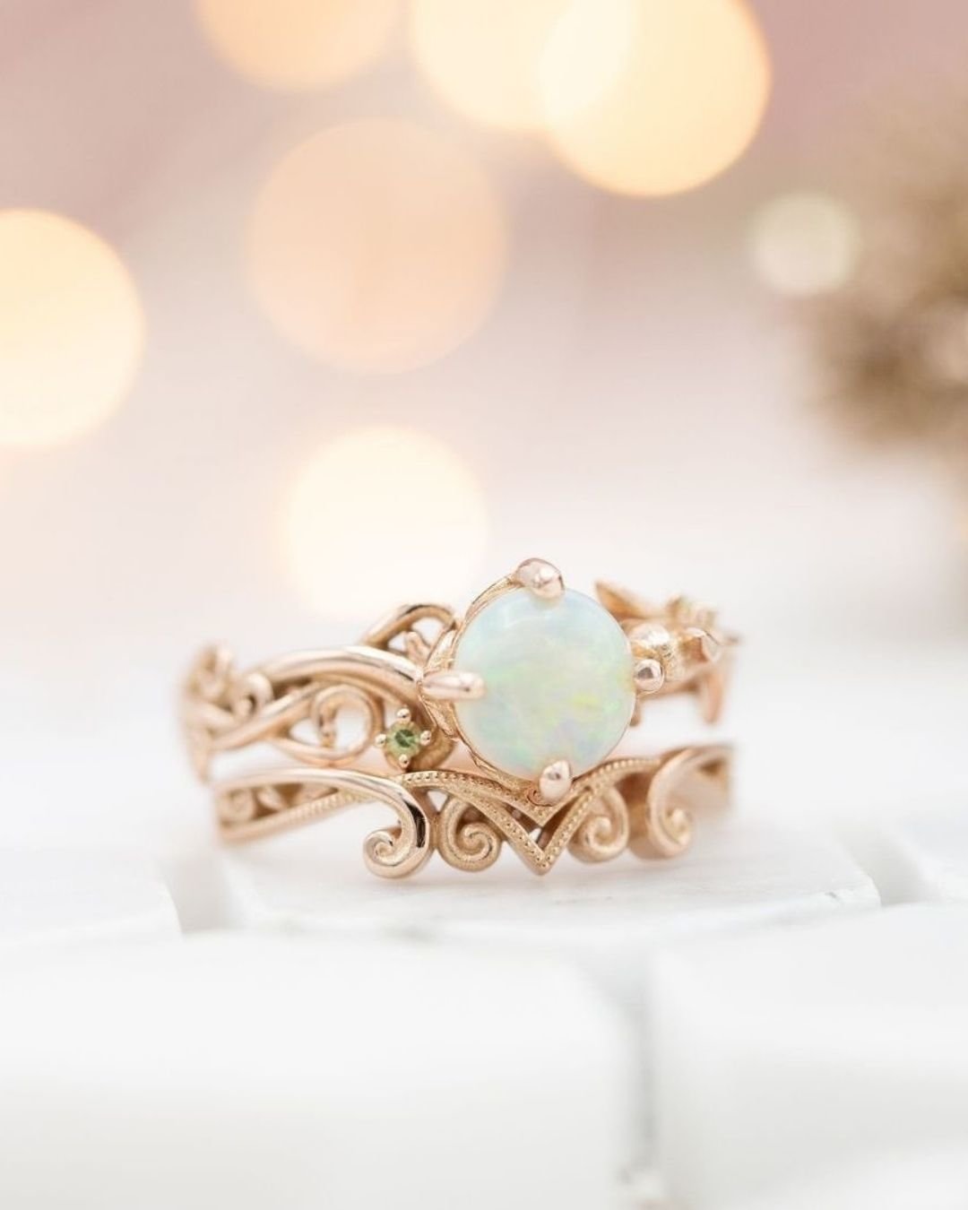 opal engagement rings in vintage style2