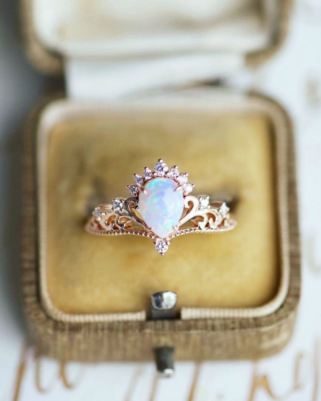 opal engagement rings pear cut rings1