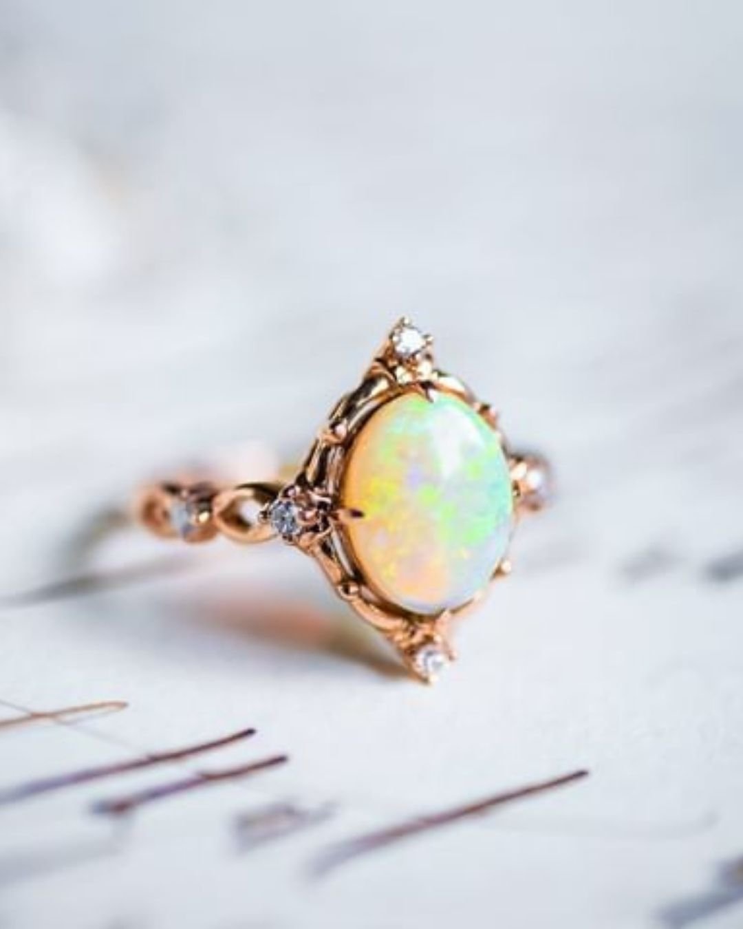 opal engagement rings rose gold rings1