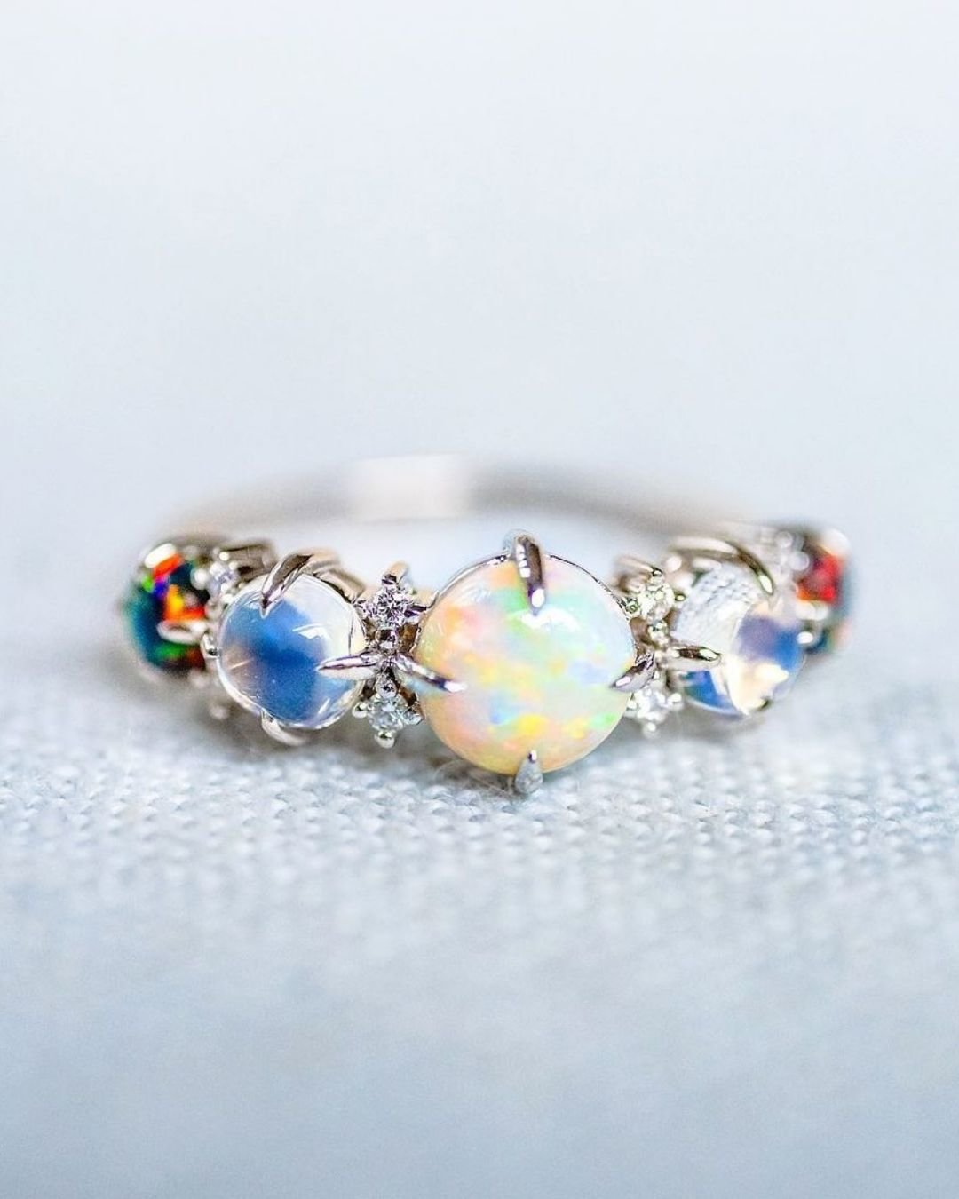 opal engagement rings with round cut opal1