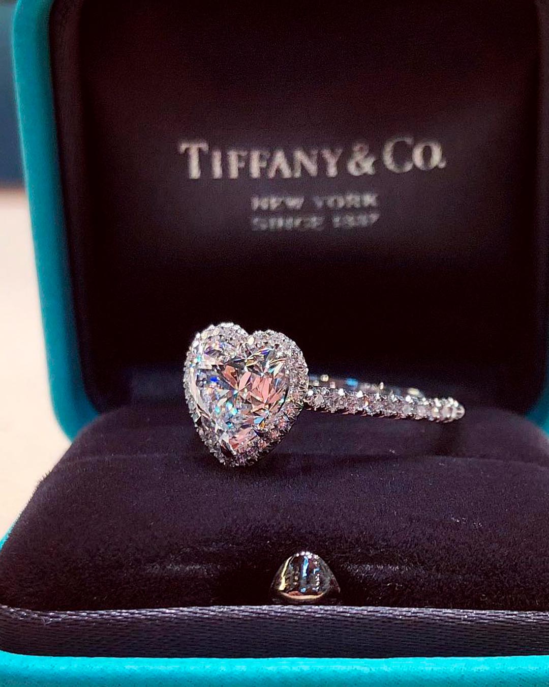 tiffany engagement rings heart shaped diamond solitaire halo