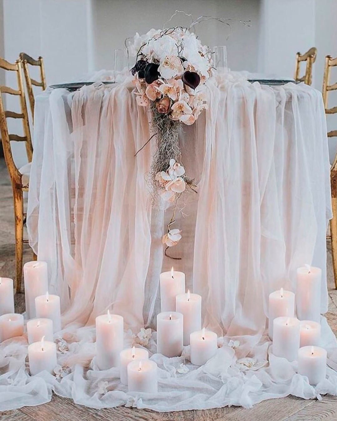 wedding at home table candles decor