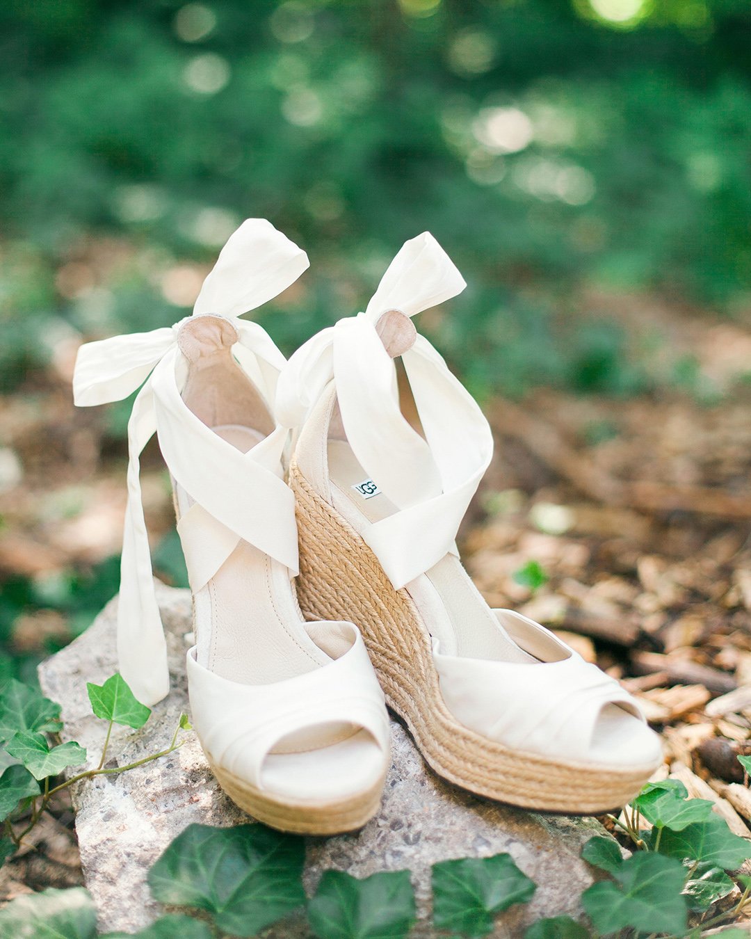white wedding wedge