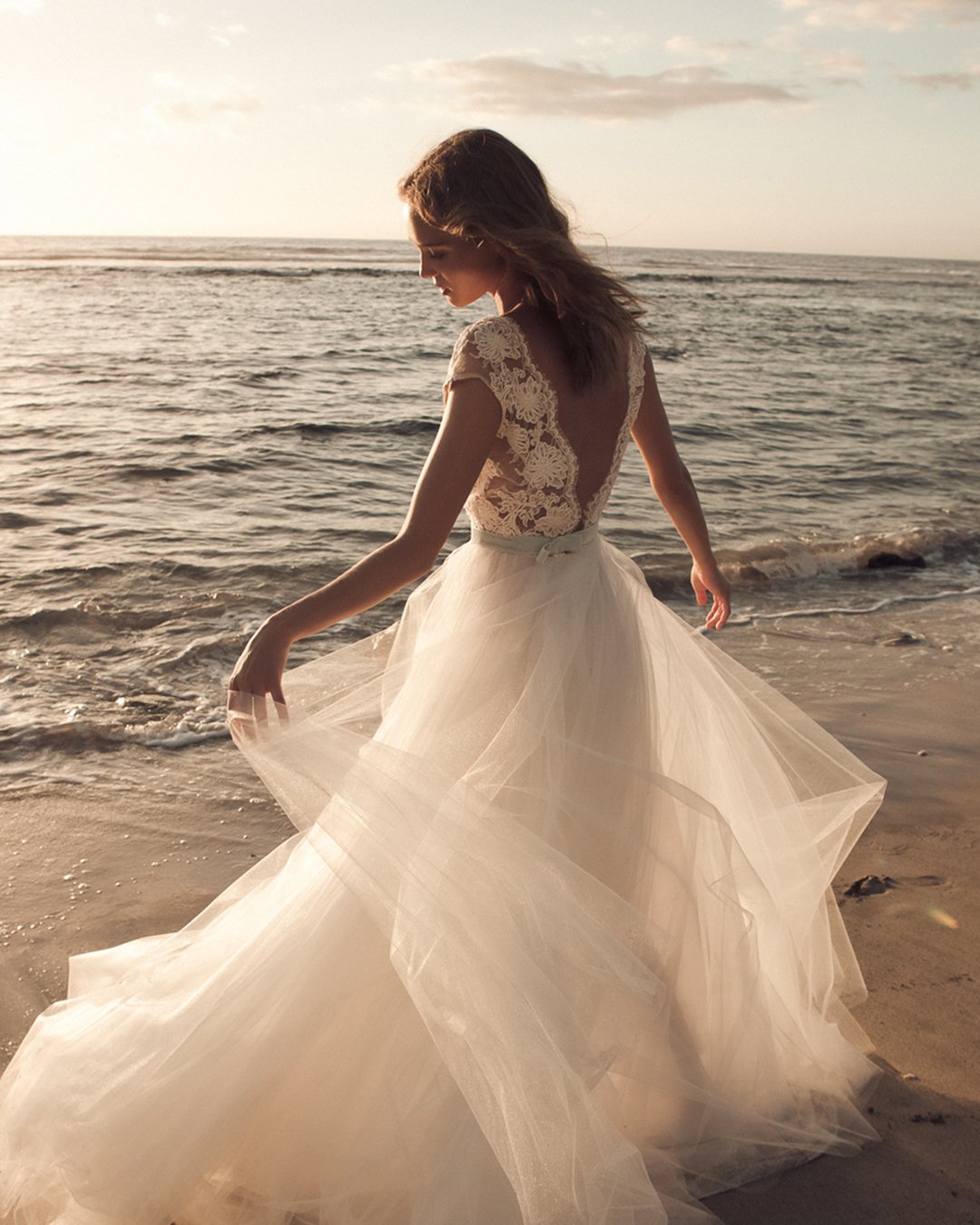 beach wedding dresses a line lace top with cap sleeves daalarma