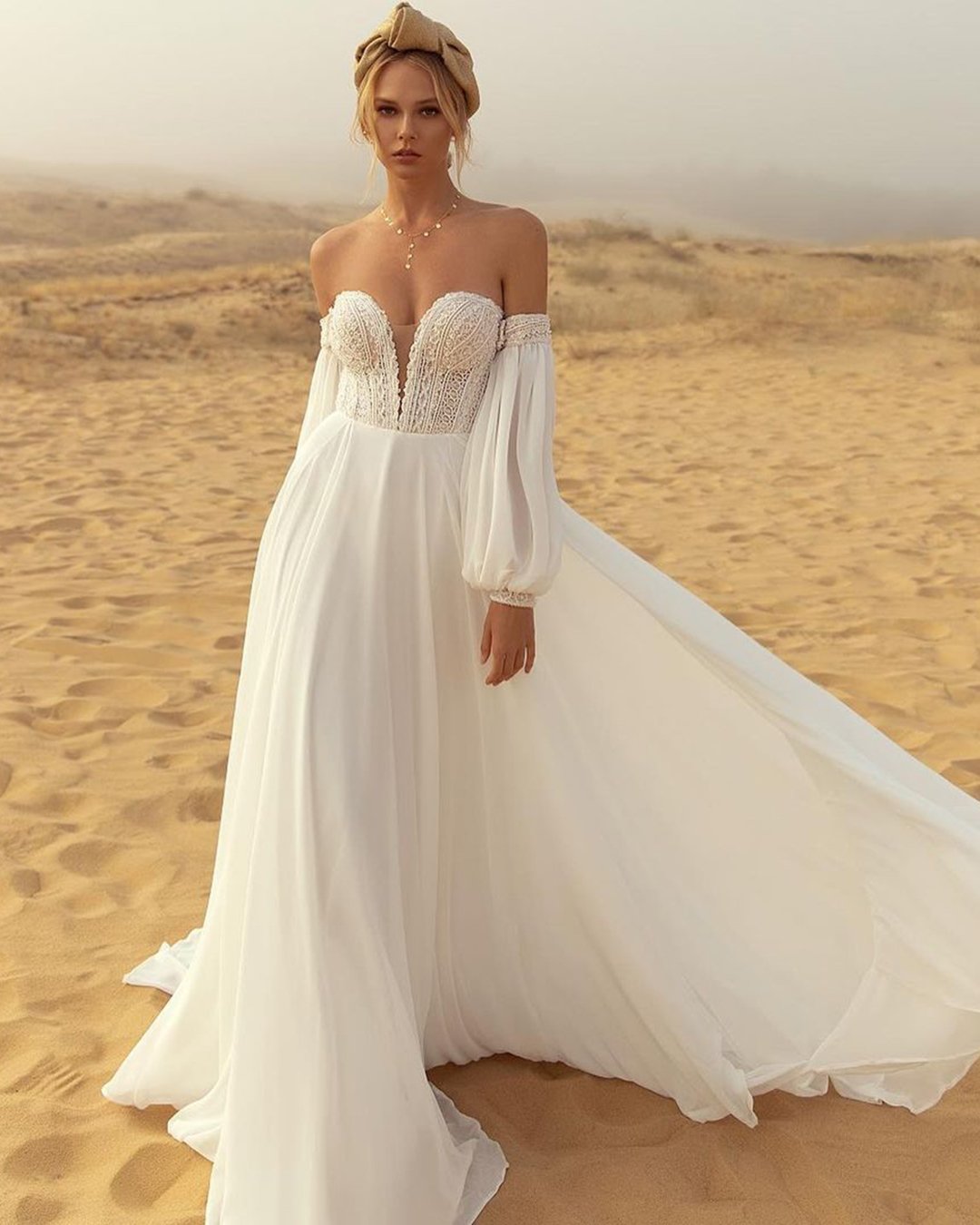 beach wedding dresses a line sweetheart neckline with sleeves luce_sposa
