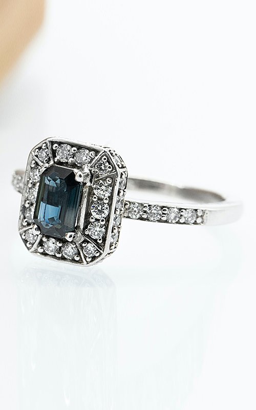 emerald cut engagement rings gemstone silver halo