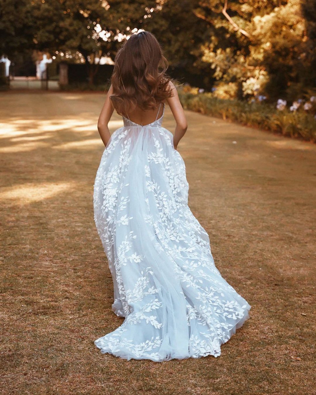 fashion forward wedding dresses a line backless with spaghetti straps blue vagabond