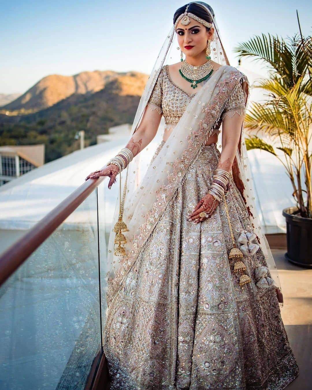 indian wedding dresses white lehenga embellishment beaded eventila