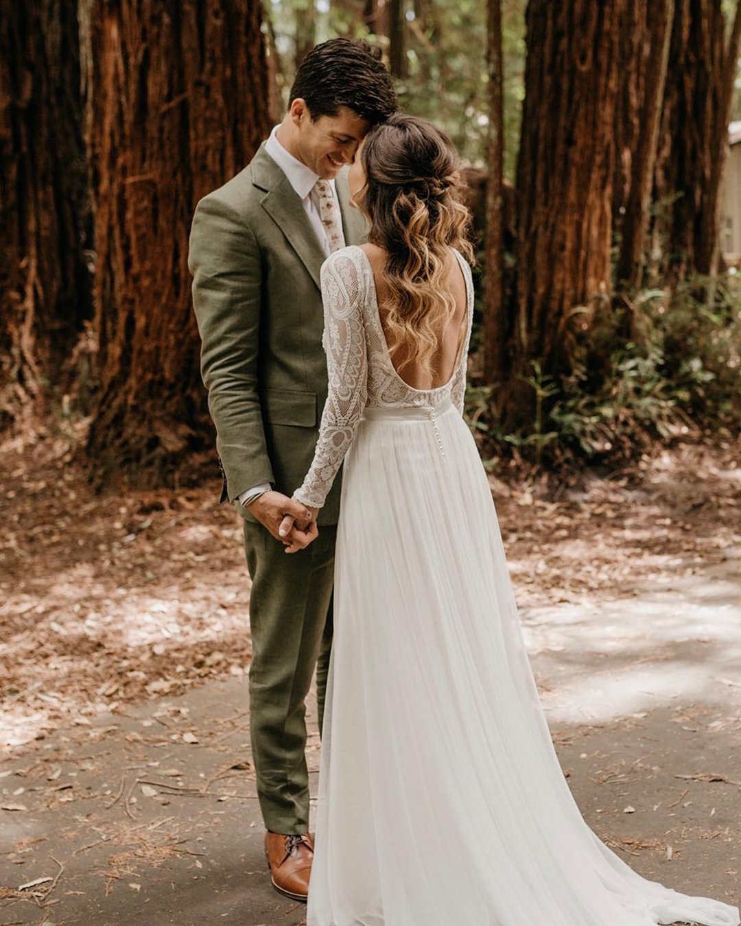 rustic wedding dresses a line low back with long sleeves lace lukeandmallory