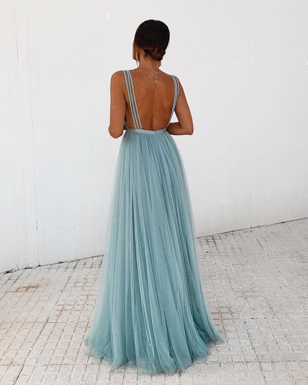 wedding guest dresses long backless blue simple summer rocio sorno
