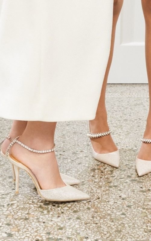 white wedding shoes for bride