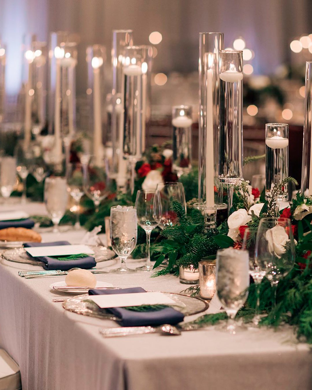 christmas wedding ideas table decor candles