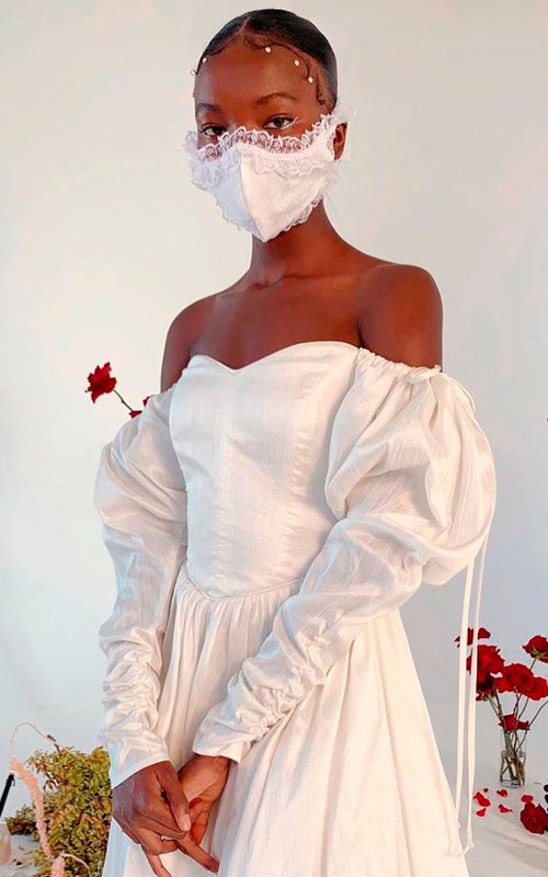 covid wedding ideas bride mask