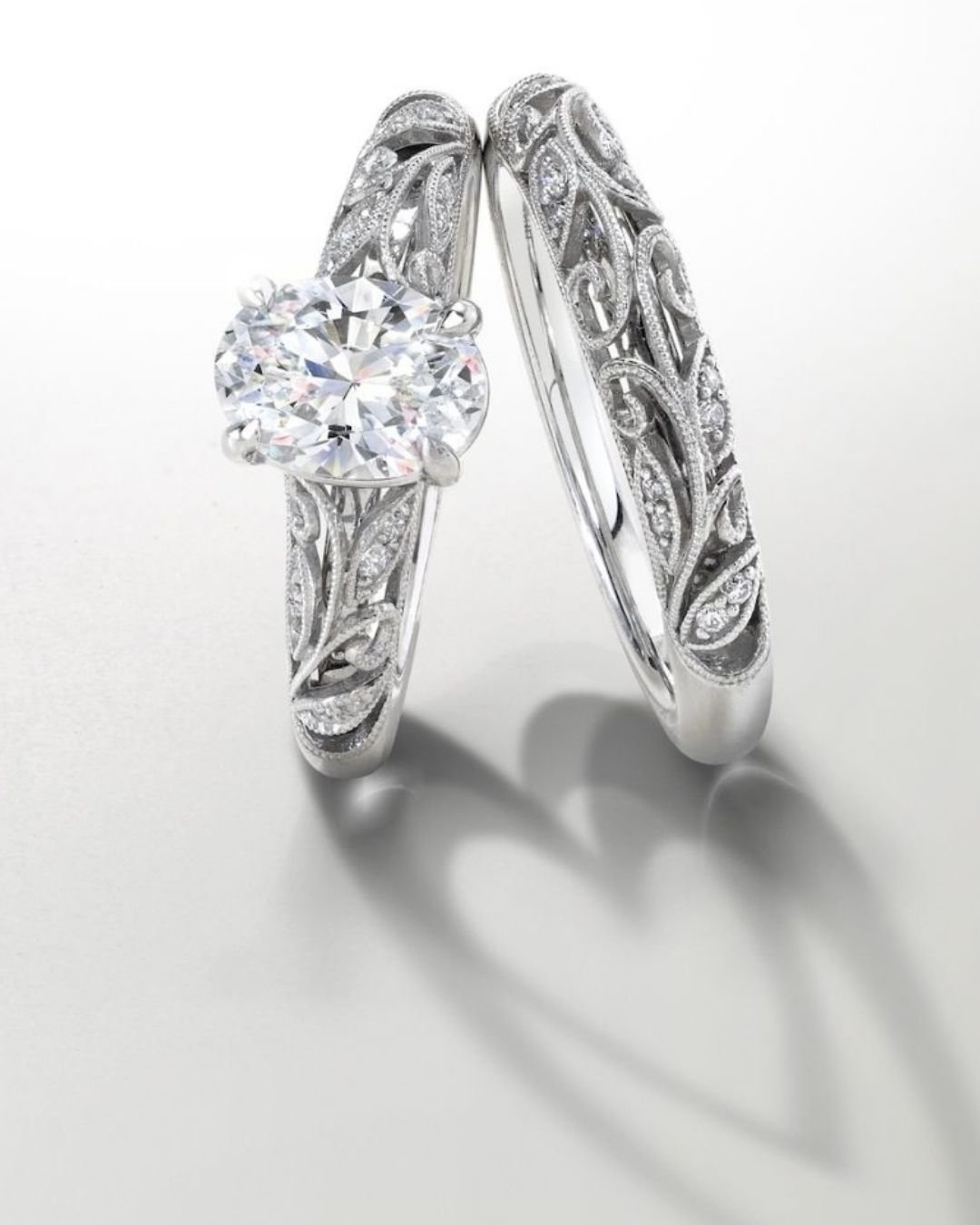 diamond wedding rings in vintage style2
