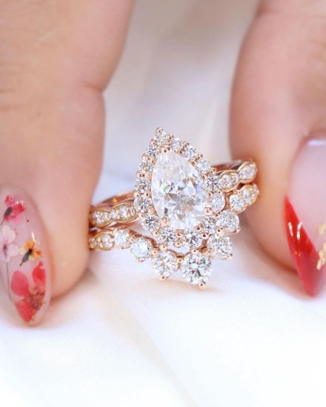 diamond wedding rings pear wedding rings