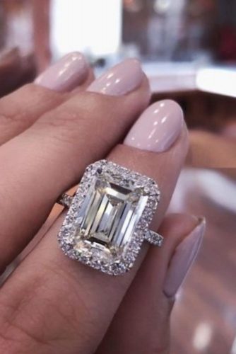 engagement ring radiant cut halo