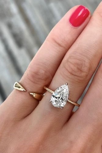engagement ring simple pear rings