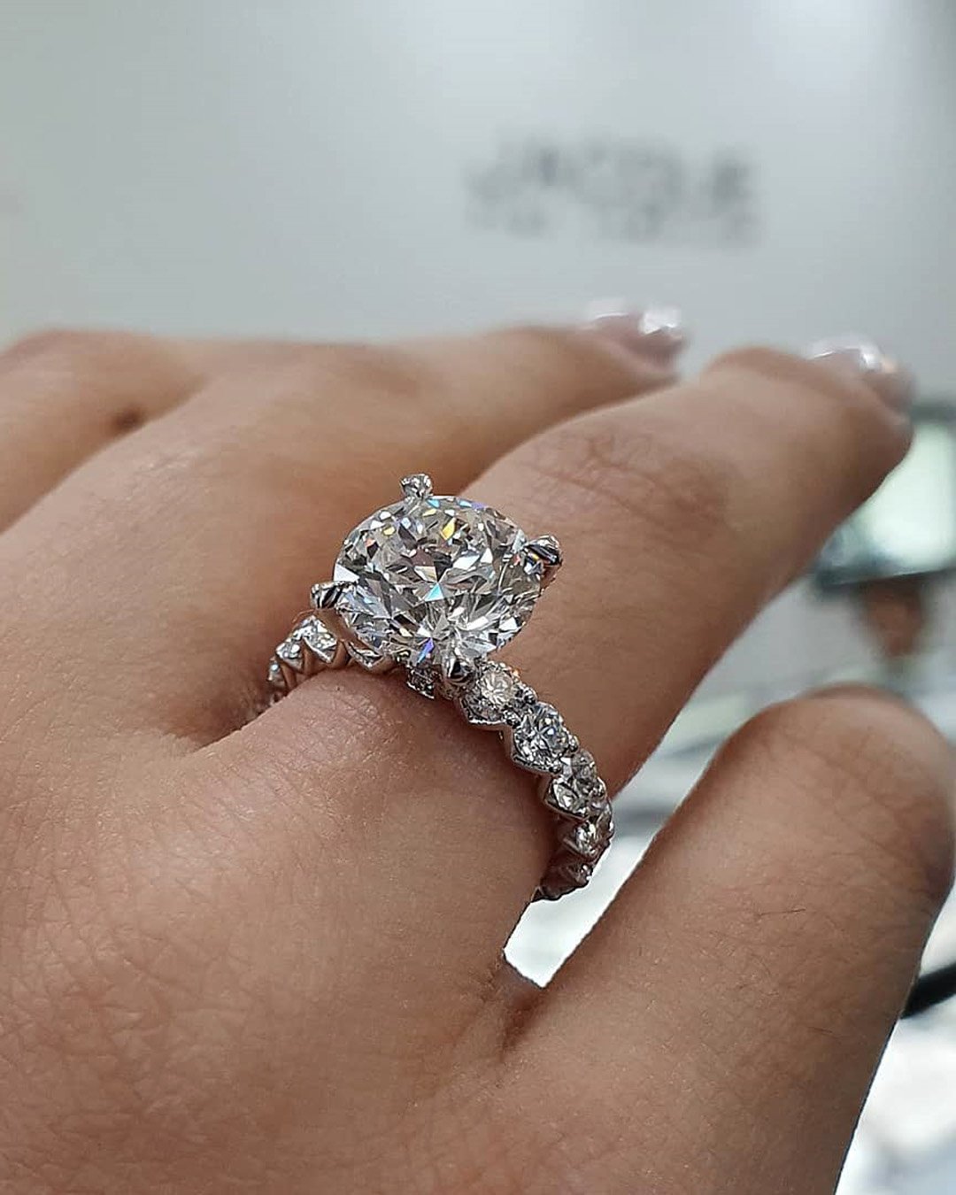 engagement rings for women pave band diamond ring
