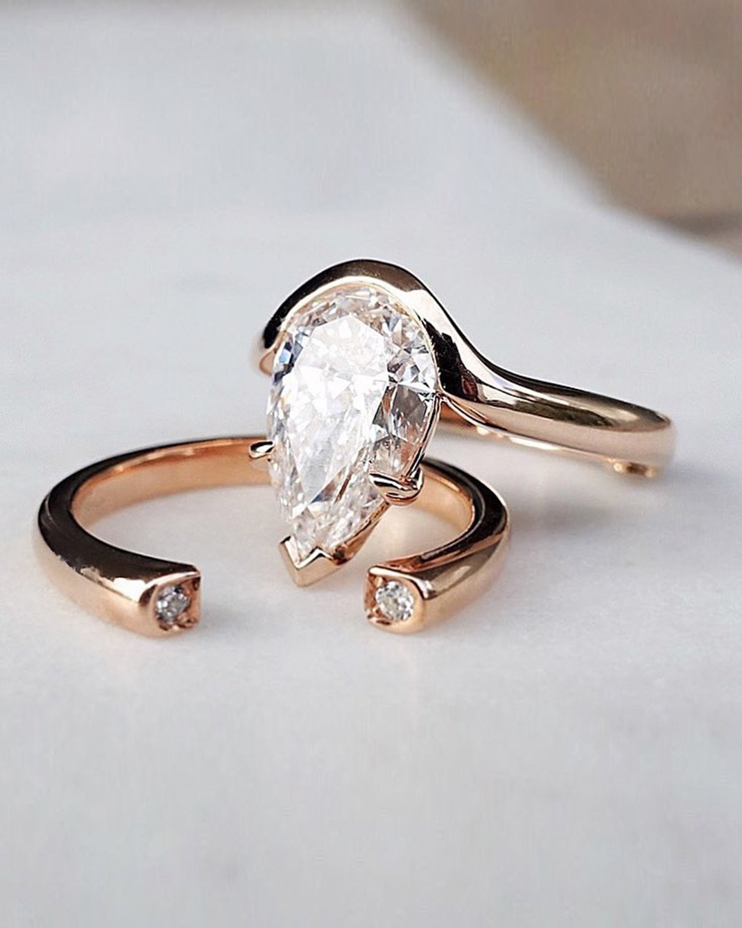 engagement rings for women rose gold ring pear cut