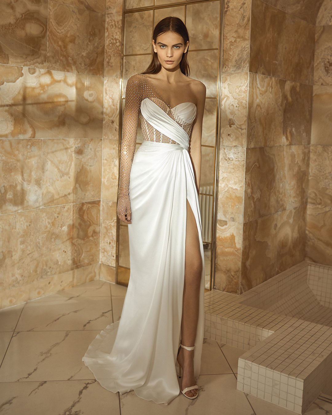 galia lahav 2021 wedding dresses asymmetrical one sleeve sweetheart neckline lais