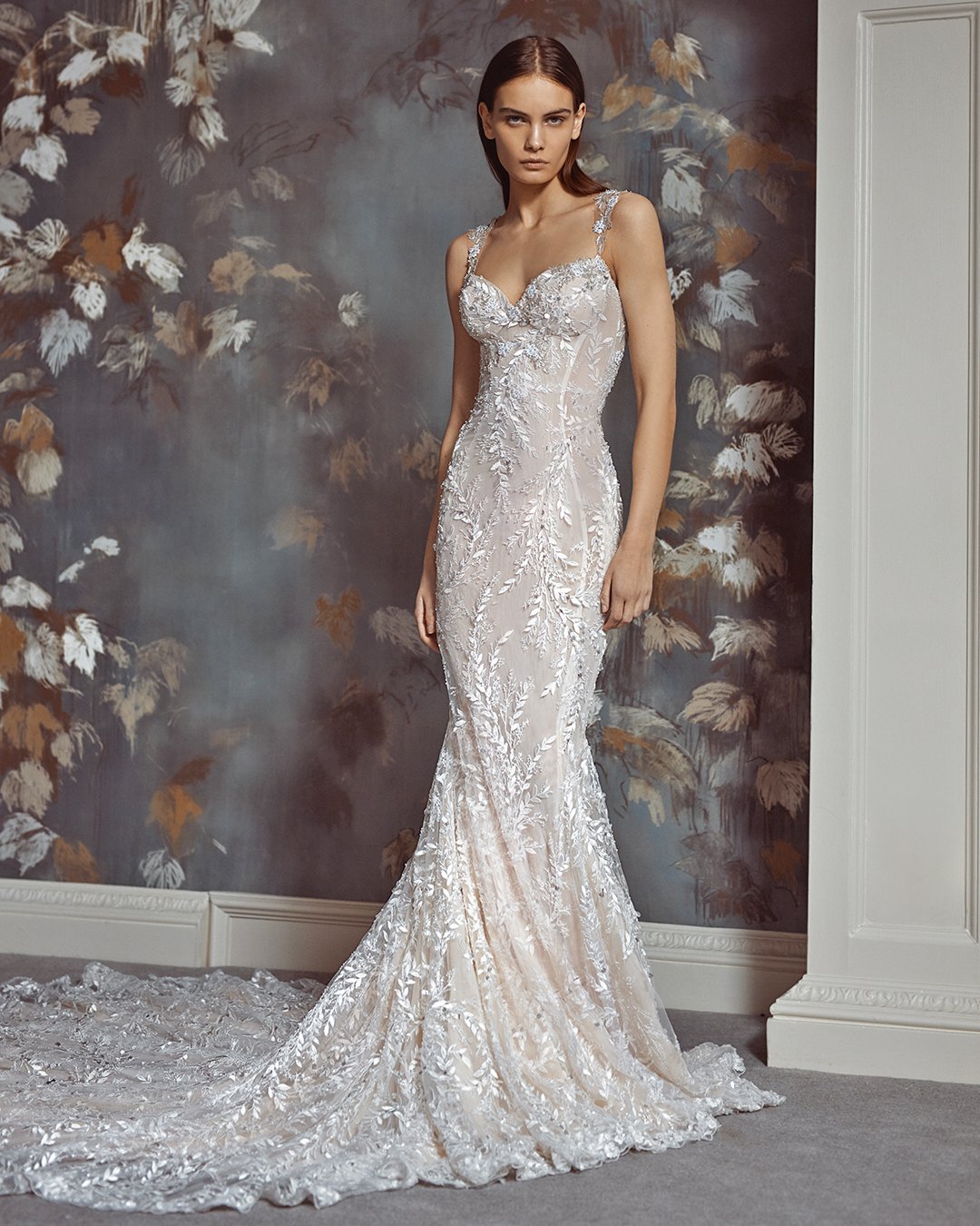 galia lahav 2021 wedding dresses mermaid sweetheart neckline with spaghetti straps 3d floral margot