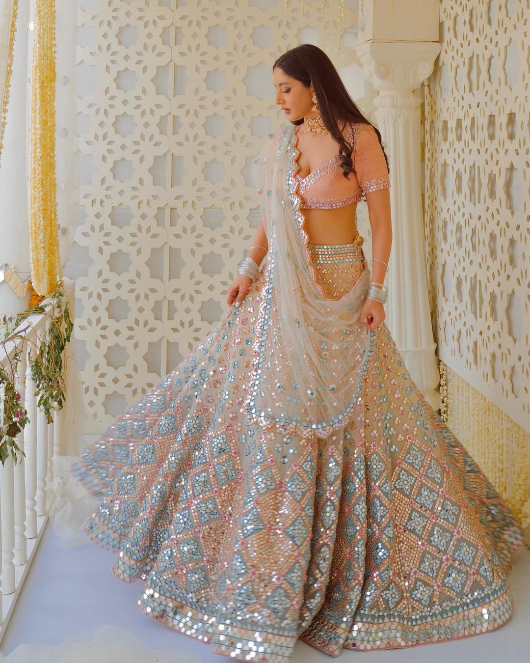 indian wedding dresses colorful sequins abhinavmishra