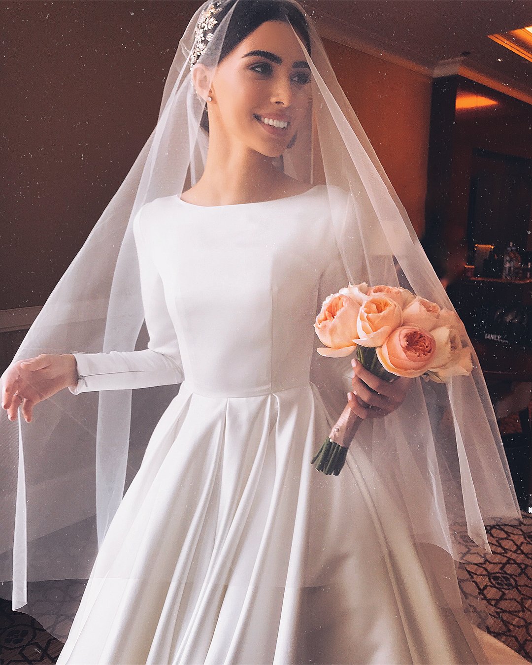 modest wedding dresses ball gown with long sleeves simple ax_armina