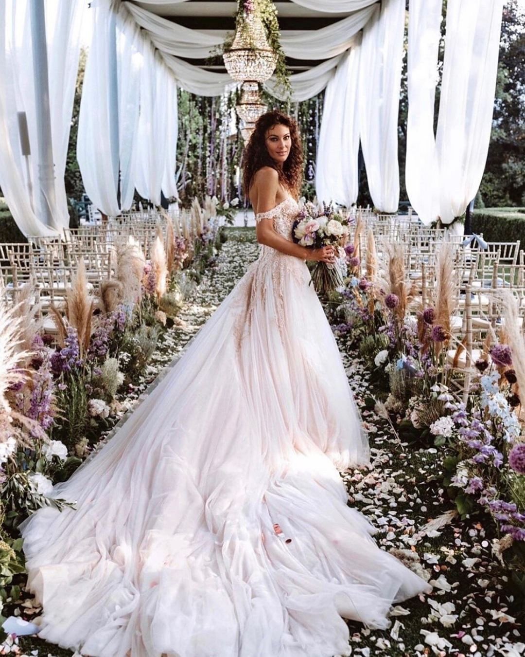 popular instagram posts 2020 princess off the shoulder wedding dresses lace ateliereme