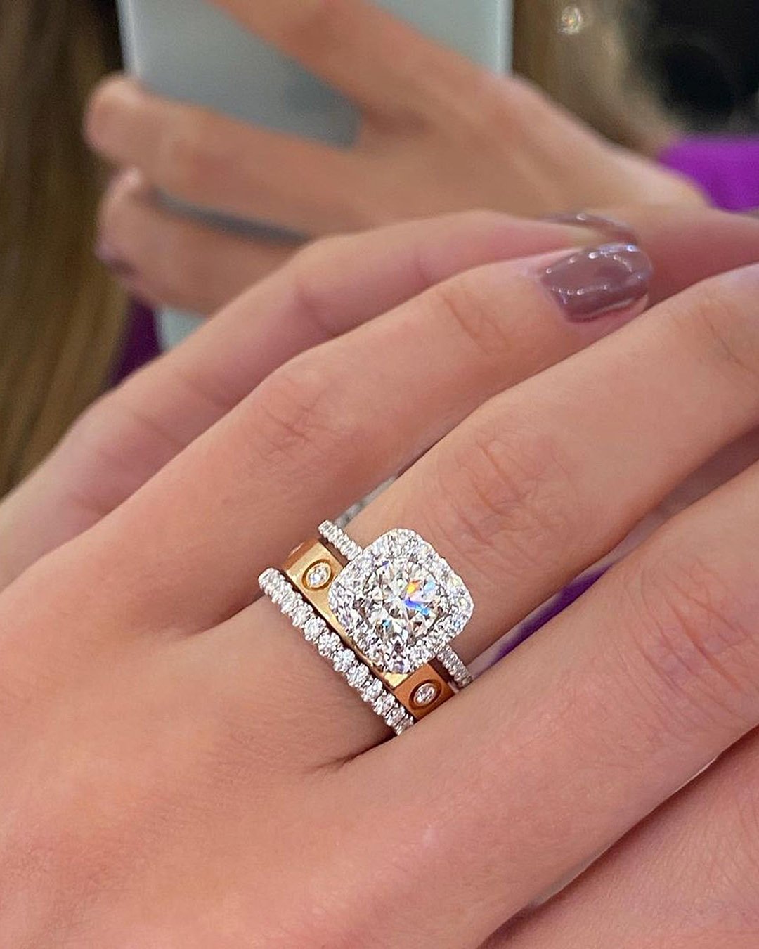 Ring Trends Gold Wedding Set Halo Ring Zizovdiamonds 