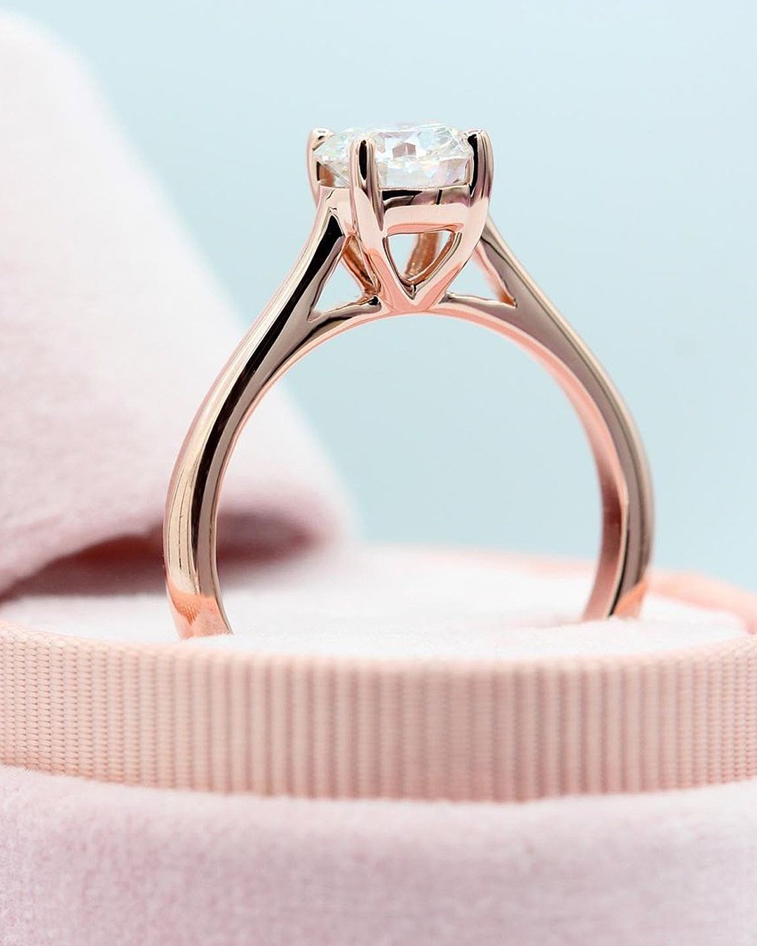 ring trends rose gold classic diamond cathedral