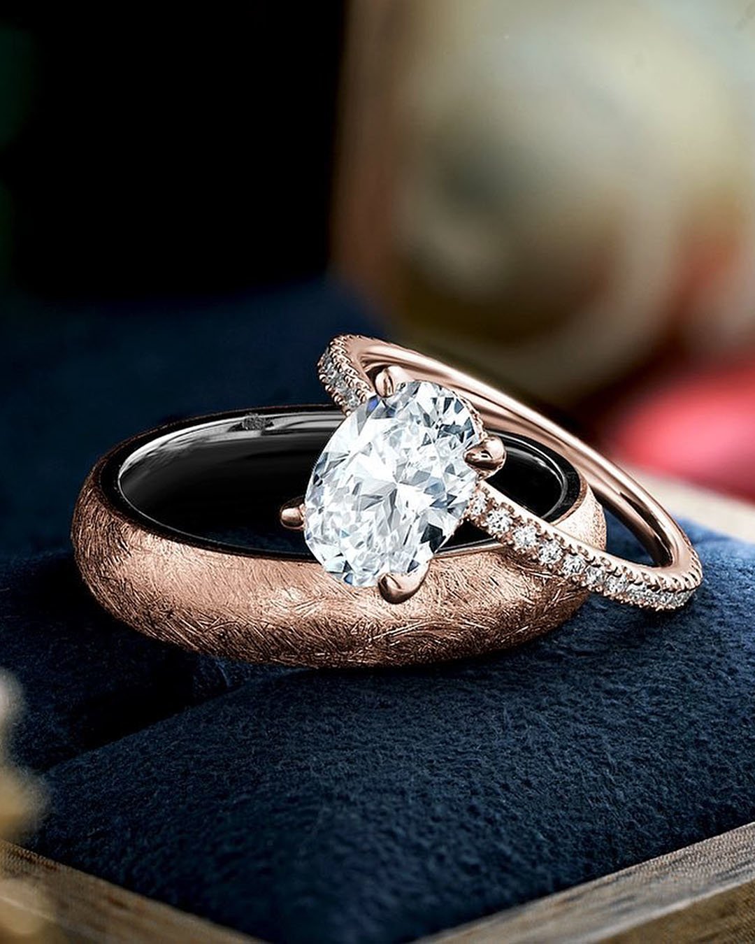 ring trends rose gold solitaire classic wedding set
