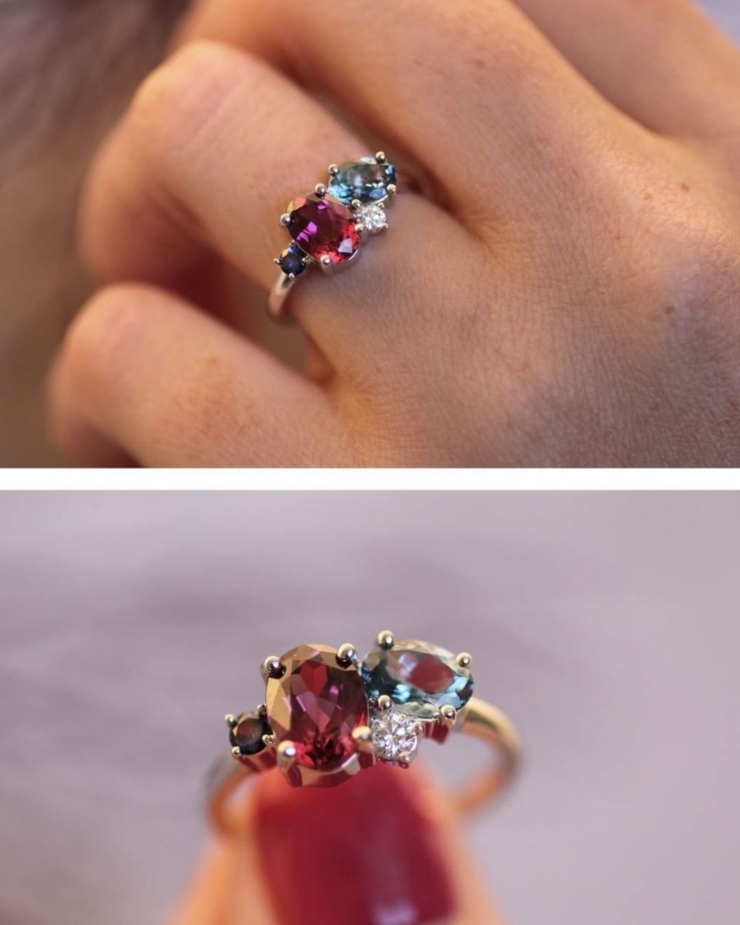 ruby engagement rings with colored stones1