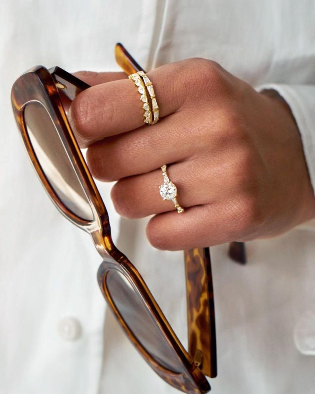 simple engagement rings in classic sets
