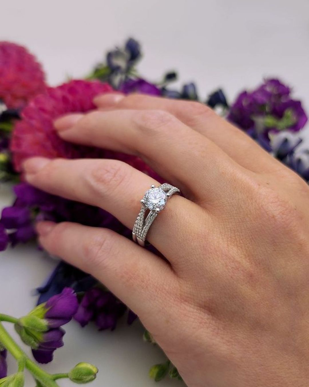 simple engagement rings in white gold